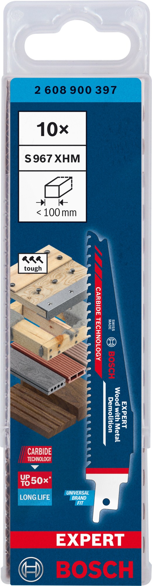 Hoja de sierra sable EXPERT Wood with Metal Demolition S967XHM 10 uds.