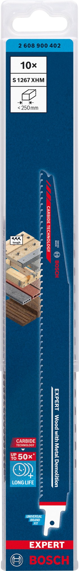 Hoja de sierra sable EXPERT Wood with Metal Demolition S1267XHM 10 uds.