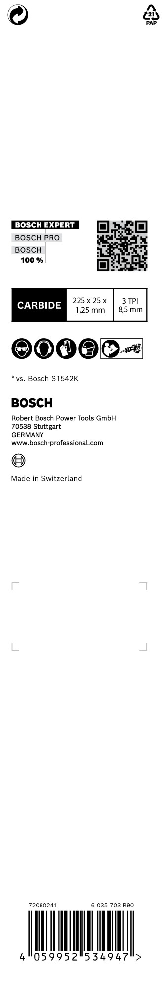 Hoja de sierra sable EXPERT 'Tough Wood' S 1142 KHM, 3 unidades