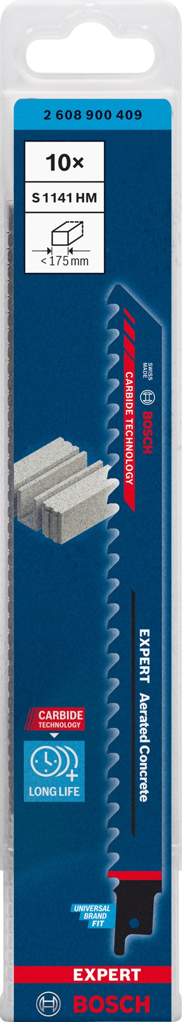 Hoja de sierra sable EXPERT ‘Aerated Concrete’ S 1141 HM, 10 unidades