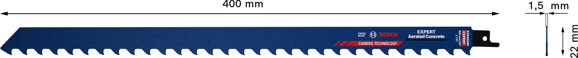 Hoja de sierra sable EXPERT ‘Aerated Concrete’ S 2041 HM, 1 unidad