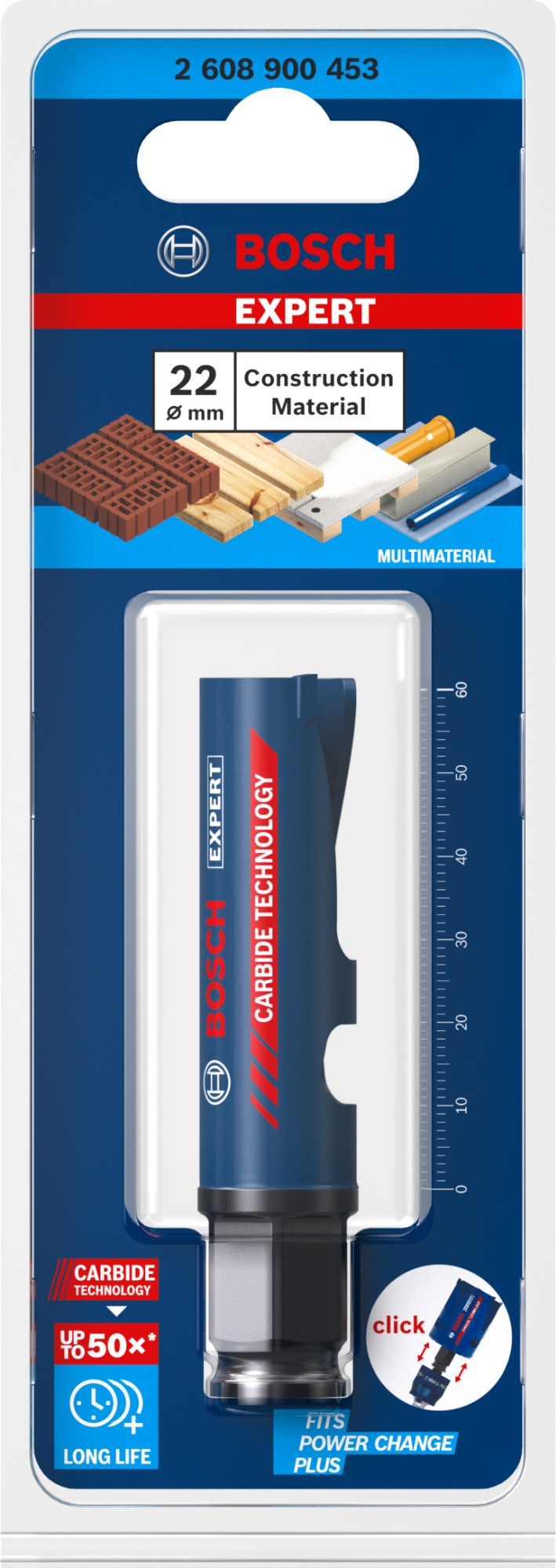 Sierra de corona EXPERT Construction Material de 22 x 60 mm