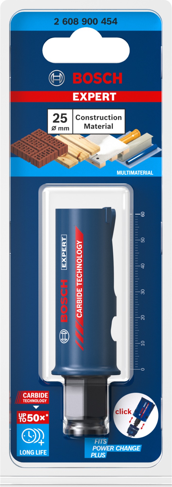 Sierra de corona EXPERT Construction Material de 25 x 60 mm