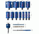 Set de sierra de corona EXPERT Construction Material de 20/22/25/32/35/40/44/51/60/68/76 mm, 15 unidades