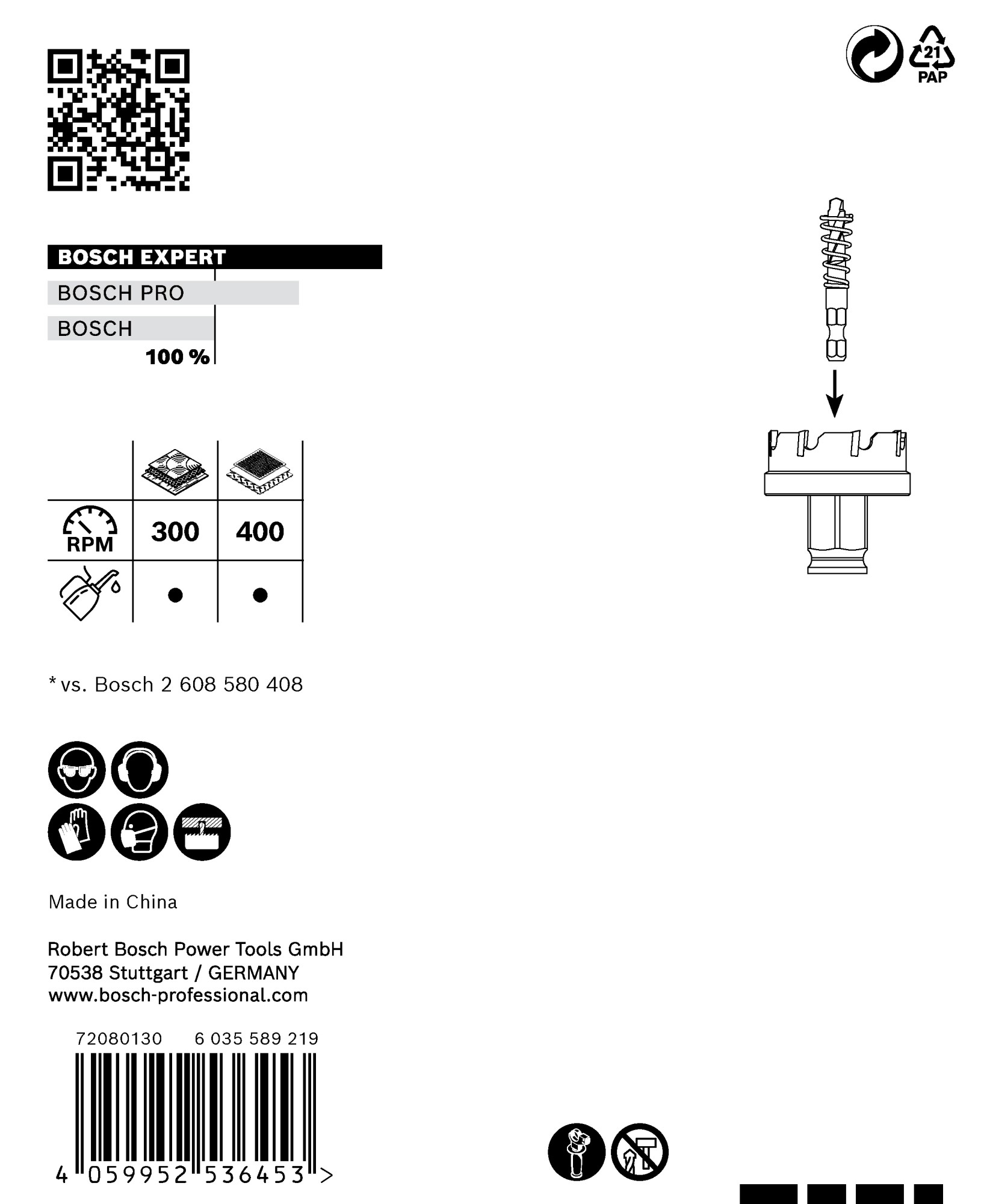 Sierra de corona EXPERT Sheet Metal de 40 x 5 mm