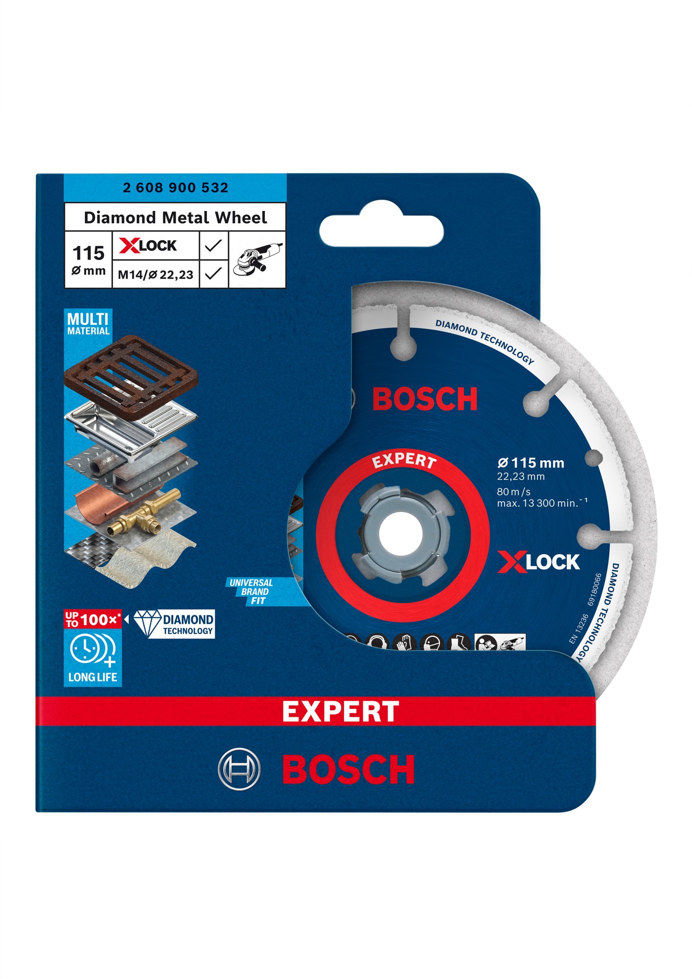 Disco de corte EXPERT Diamond Metal Wheel X-LOCK de 115 x 22,23 mm