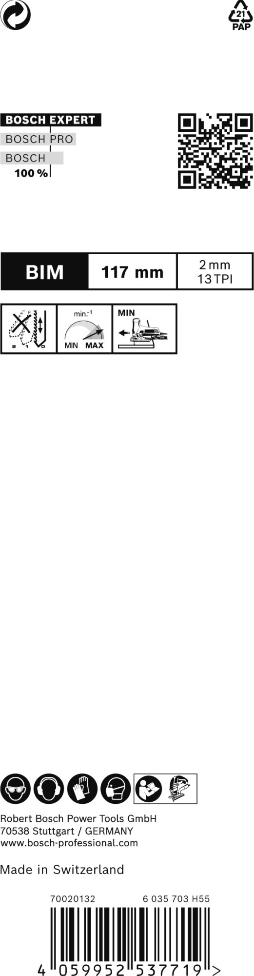 Hoja de sierra de calar EXPERT Hardwood 2-side clean T308BFP, 3 uds.