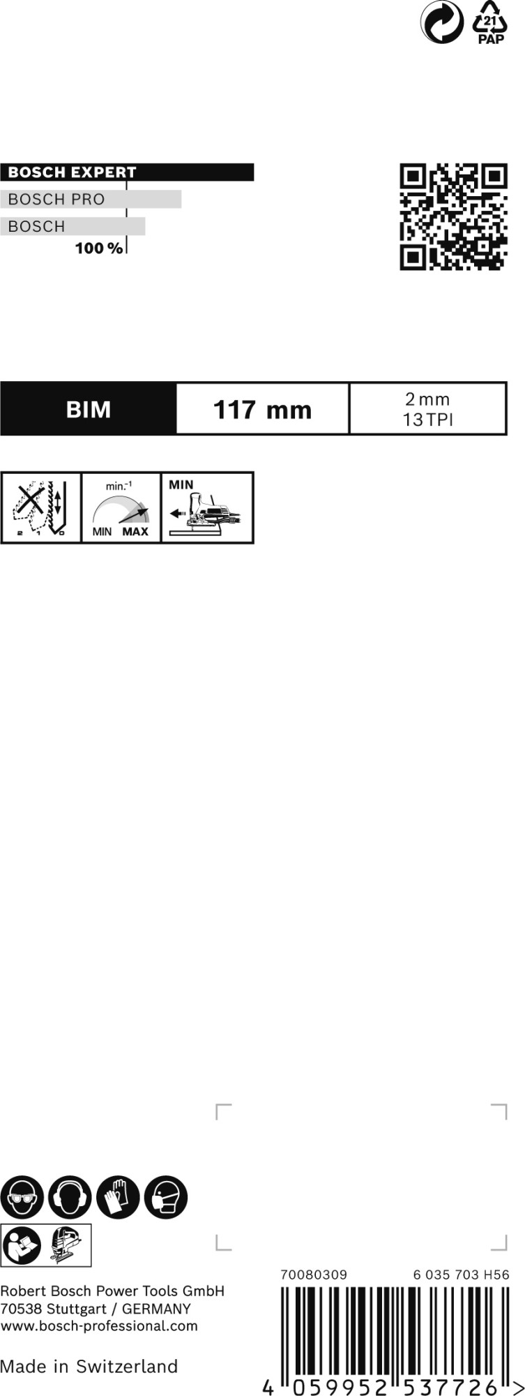 Hoja de sierra de calar EXPERT Hardwood 2-side clean T308BFP, 5 uds.