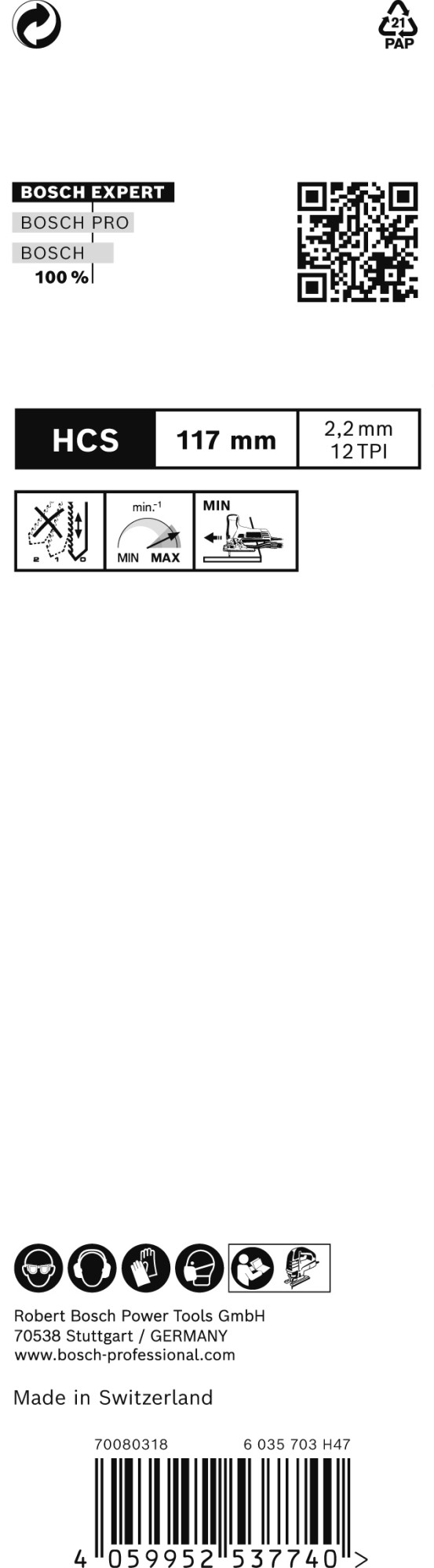 Hoja de sierra de calar EXPERT 'Wood 2-side clean' T 308 B, 3 unidades