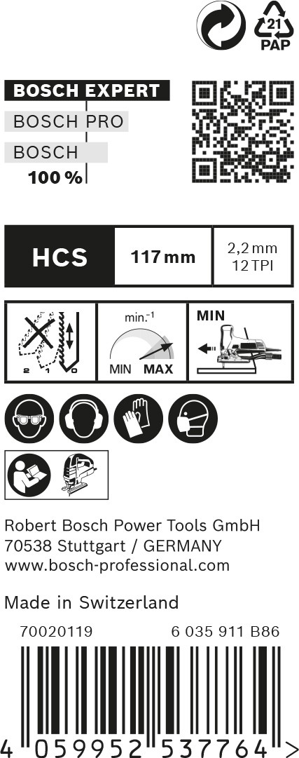 Hoja de sierra de calar EXPERT 'Wood 2-side clean' T 308 B, 25 unidades