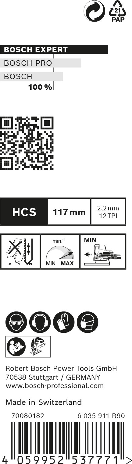 Hoja de sierra de calar EXPERT 'Wood 2-side clean' T 308 B, 100 unidades