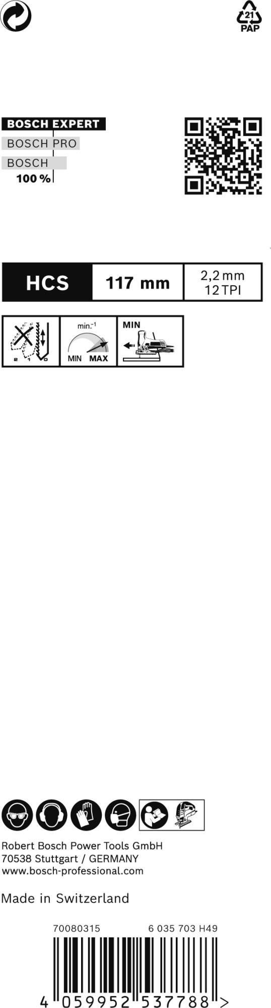 Hoja de sierra de calar EXPERT Wood 2-side clean T308BO, 3 uds.