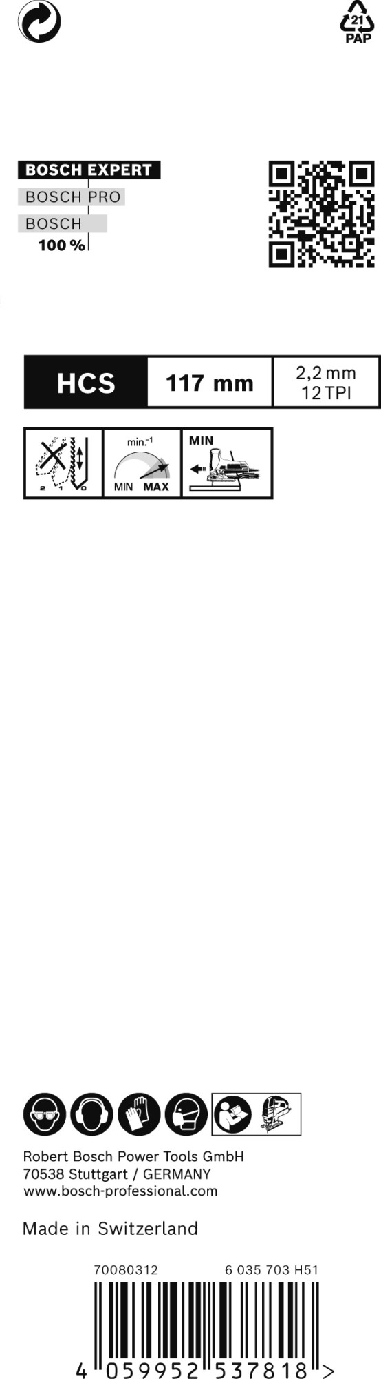 Hoja de sierra de calar EXPERT Wood 2-side clean T308BP, 3 uds.