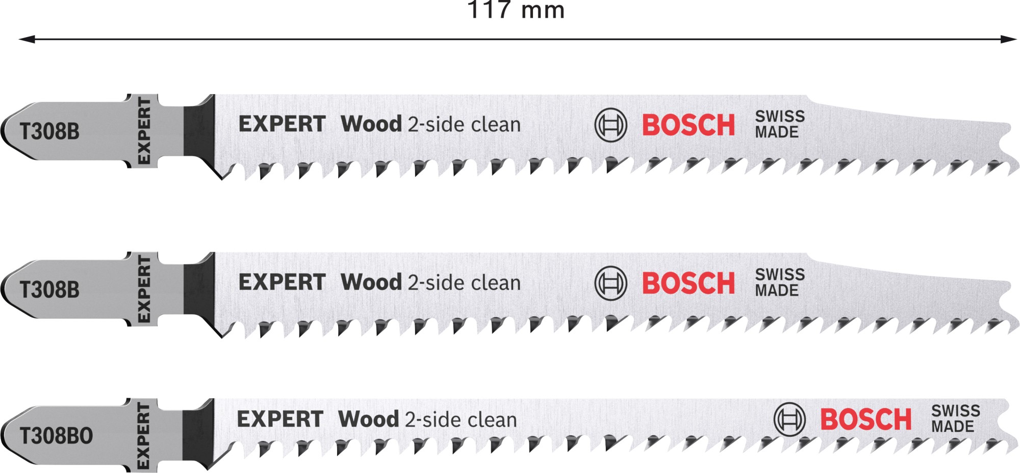 Set de 3 hojas de sierra de calar EXPERT Wood 2-side clean
