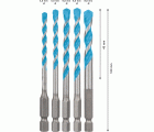 Set de 5 brocas EXPERT HEX-9 MultiConstruction de 4/5/6/6/8 mm