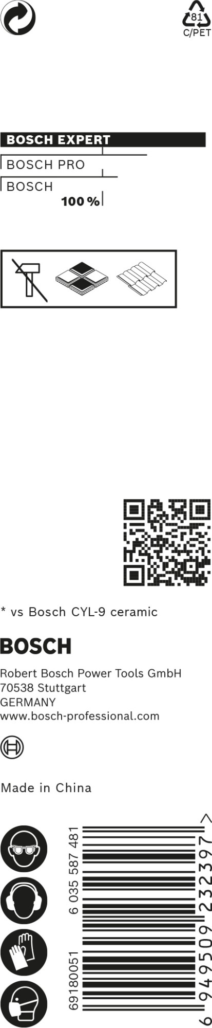 Broca EXPERT HEX-9 Hard Ceramic, 3 x 90 mm