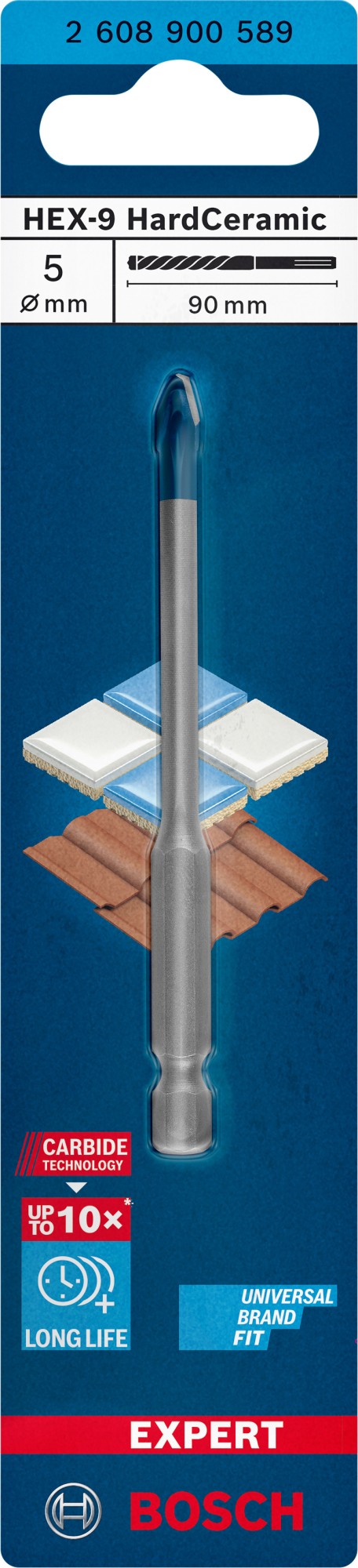 Broca EXPERT HEX-9 Hard Ceramic, 5 x 90 mm