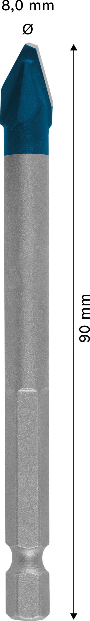 Broca EXPERT HEX-9 Hard Ceramic, 8 x 90 mm