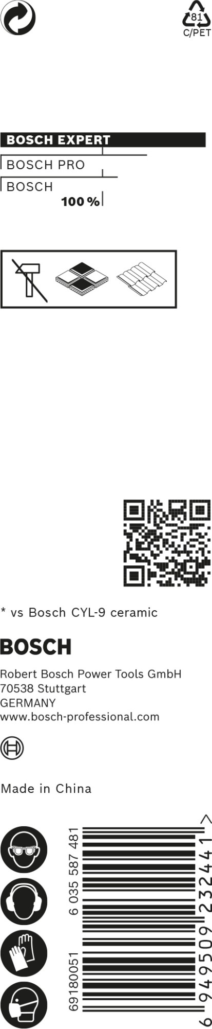 Broca EXPERT HEX-9 Hard Ceramic, 8 x 90 mm