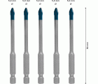 Set de brocas para tejas EXPERT HEX-9 Hard Ceramic de 5 mm, 5 unidades