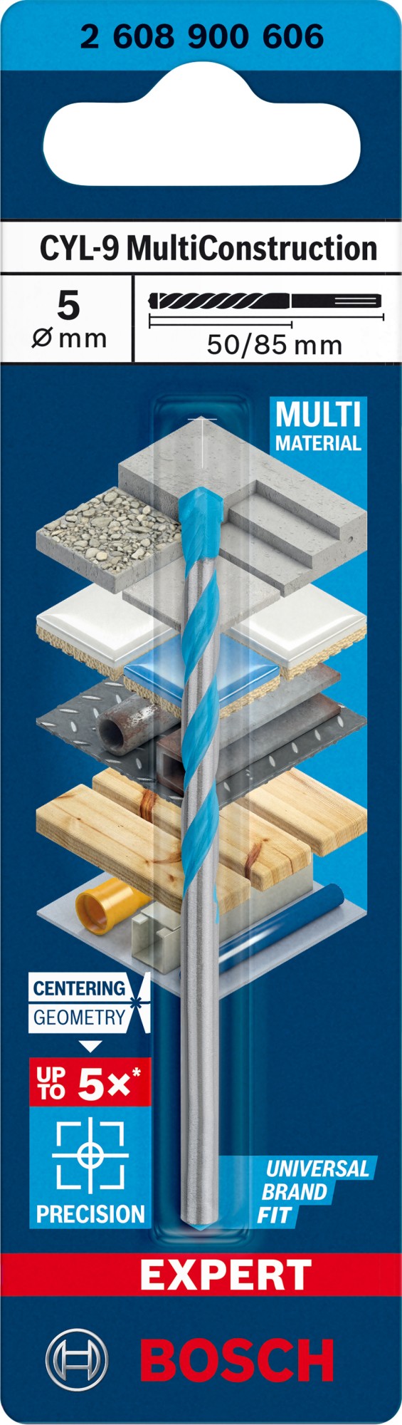 Broca EXPERT CYL-9 MultiConstruction de 5 x 50 x 85 mm