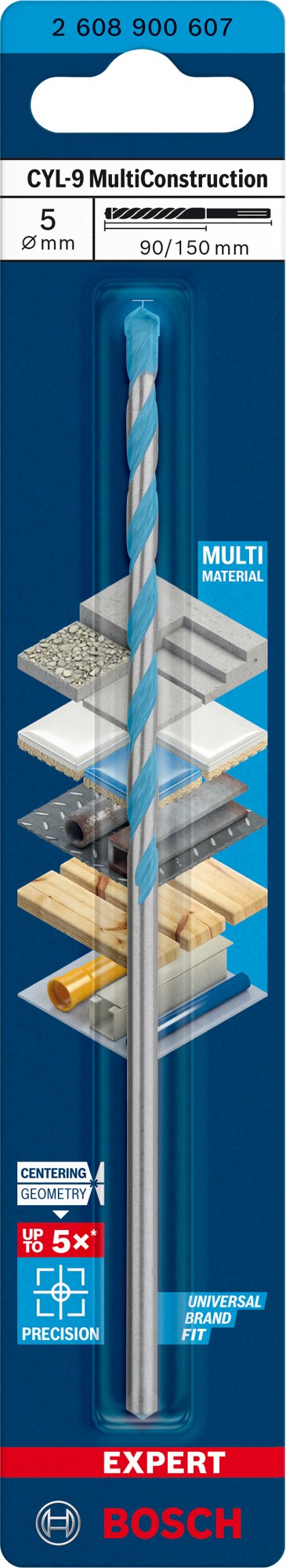 Broca EXPERT CYL-9 MultiConstruction de 5 x 90 x 150 mm