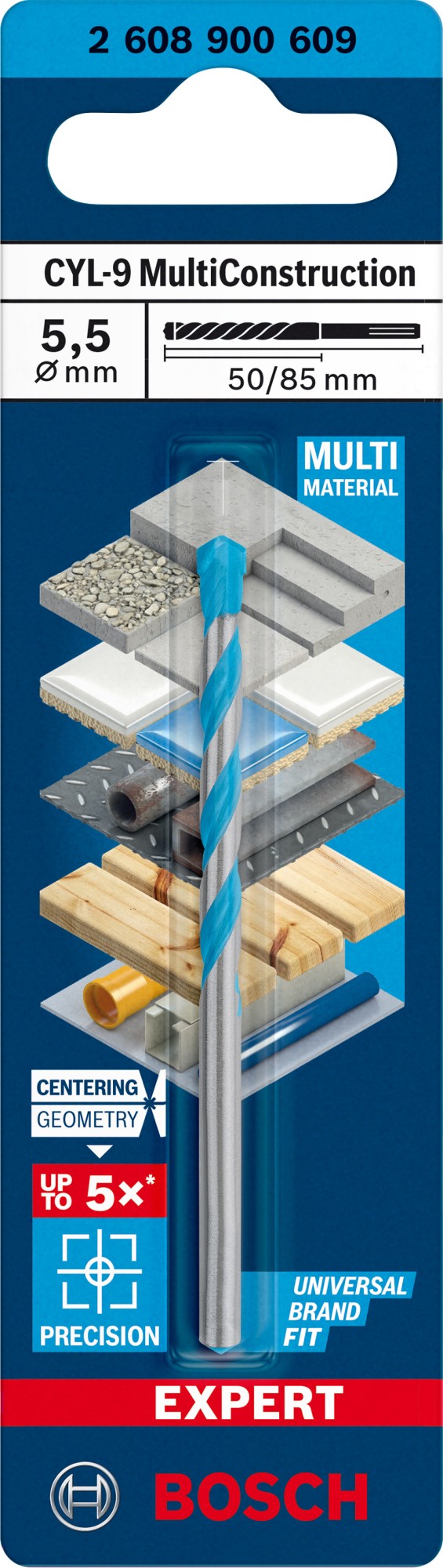 Broca EXPERT CYL-9 MultiConstruction de 5,5 x 50 x 85 mm