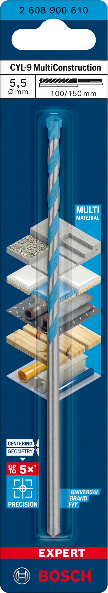 Broca EXPERT CYL-9 MultiConstruction de 5,5 x 100 x 150 mm