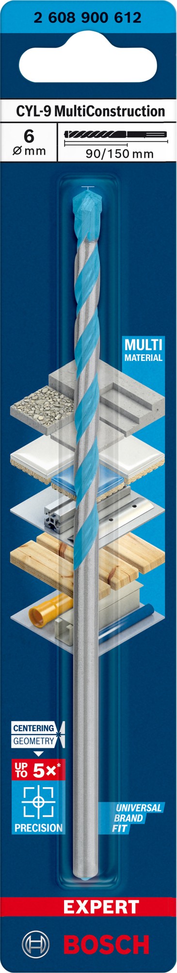 Broca EXPERT CYL-9 MultiConstruction de 6 x 90 x 150 mm