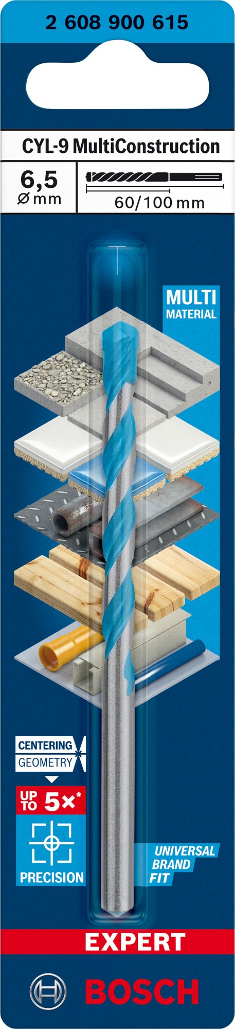 Broca EXPERT CYL-9 MultiConstruction de 6,5 x 60 x 100 mm