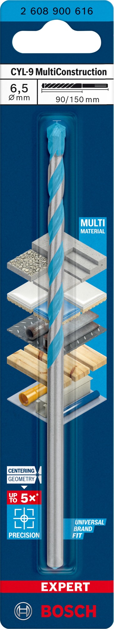 Broca EXPERT CYL-9 MultiConstruction de 6,5 x 90 x 150 mm