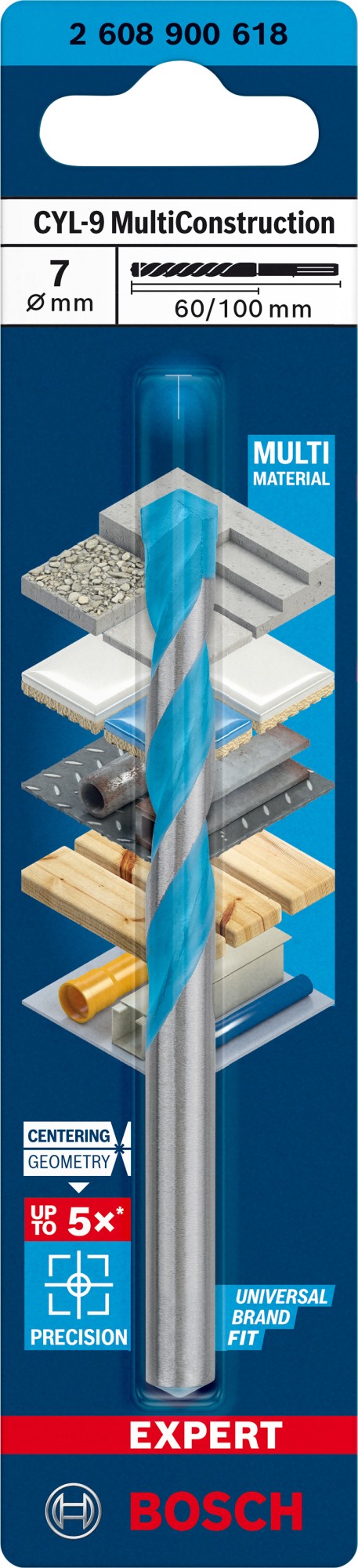 Broca EXPERT CYL-9 MultiConstruction de 7 x 60 x 100 mm