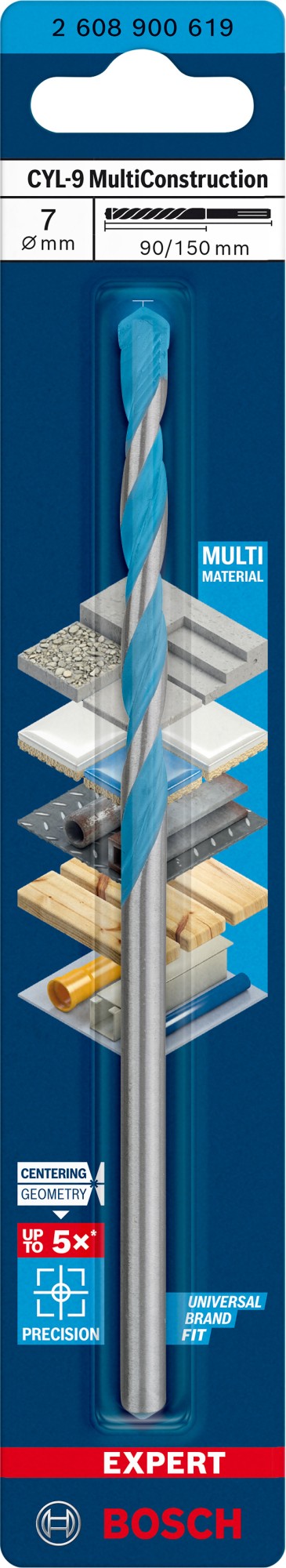 Broca EXPERT CYL-9 MultiConstruction de 7 x 90 x 150 mm