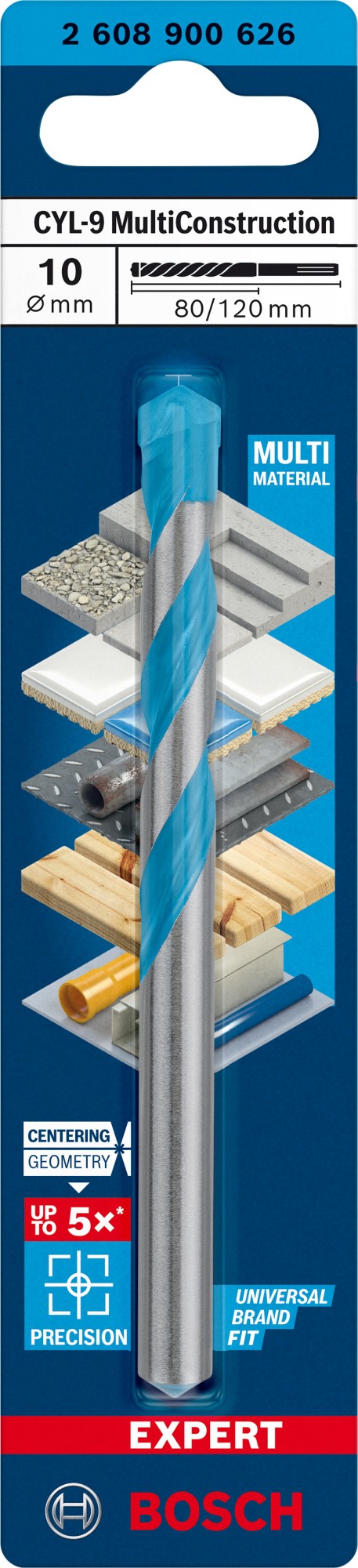 Broca EXPERT CYL-9 MultiConstruction de 10 x 80 x 120 mm