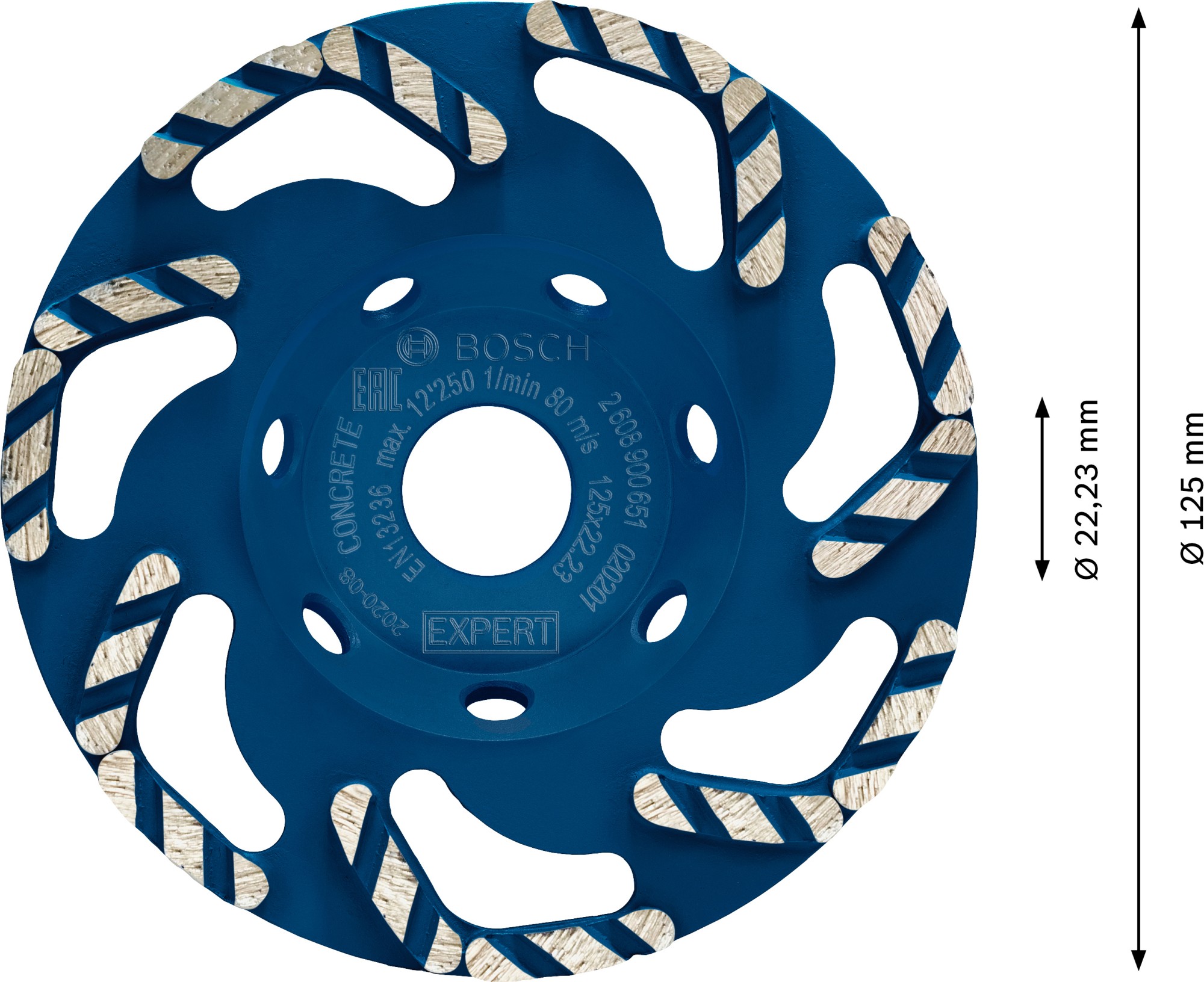 Muela de desbaste de diamante EXPERT Concrete, 125 x 22,23 x 4,5 mm