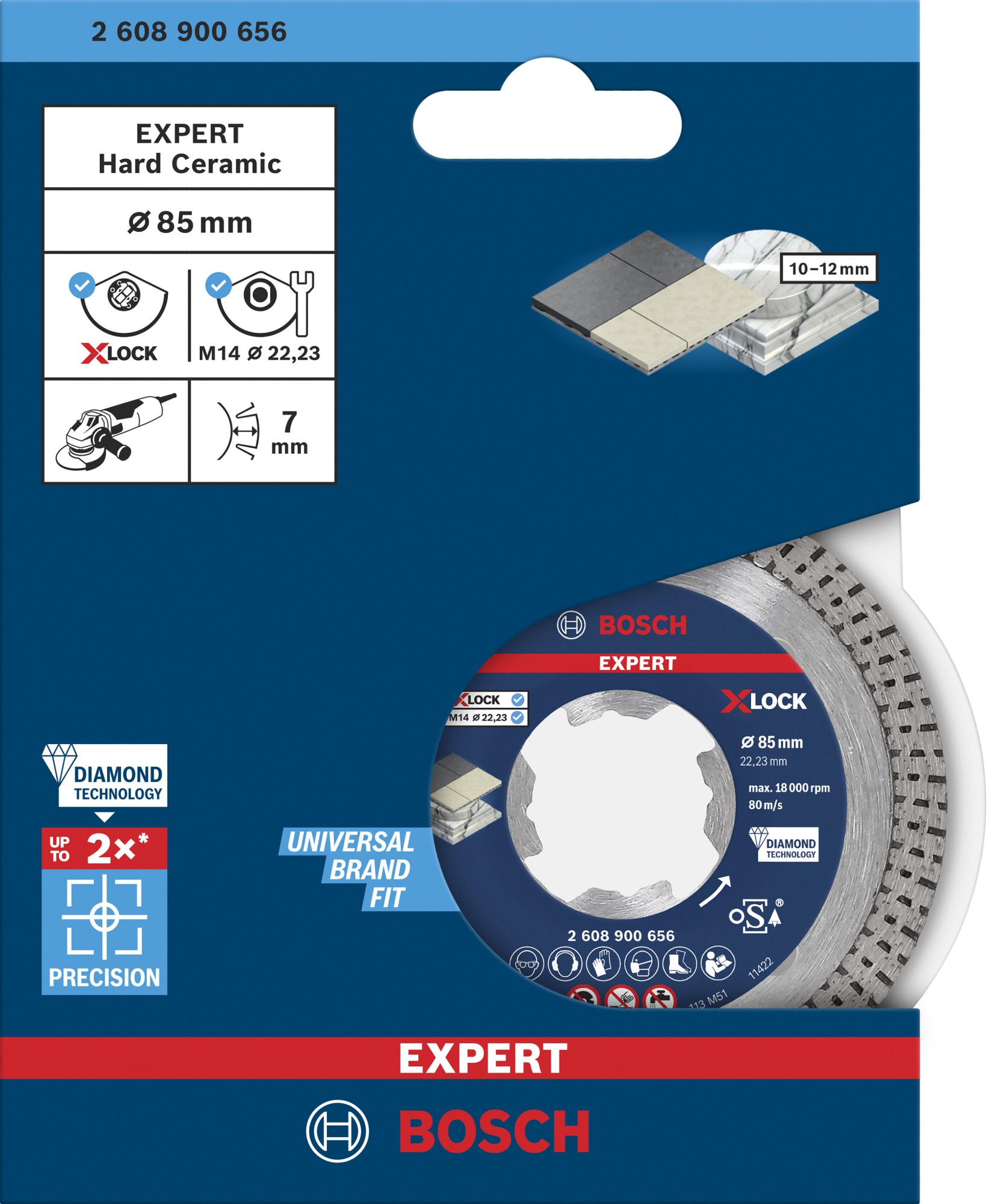 Disco de corte de diamante EXPERT HardCeramic X-LOCK de 85 x 22,23 x 1,6 x 7 mm