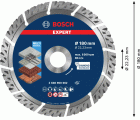 Disco de corte de diamante EXPERT MultiMaterial de 180 x 22,23 x 2,4 x 12 mm