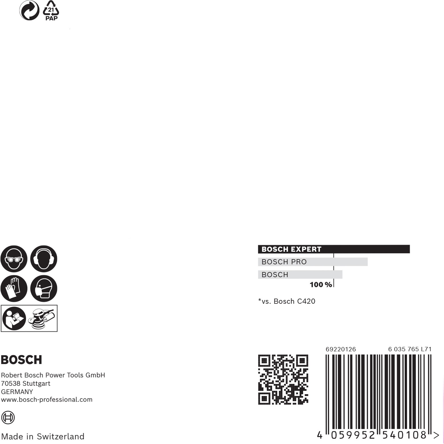 Malla de lija EXPERT M480 para lijadoras excéntricas de 125 mm, G 100, 5 unidades