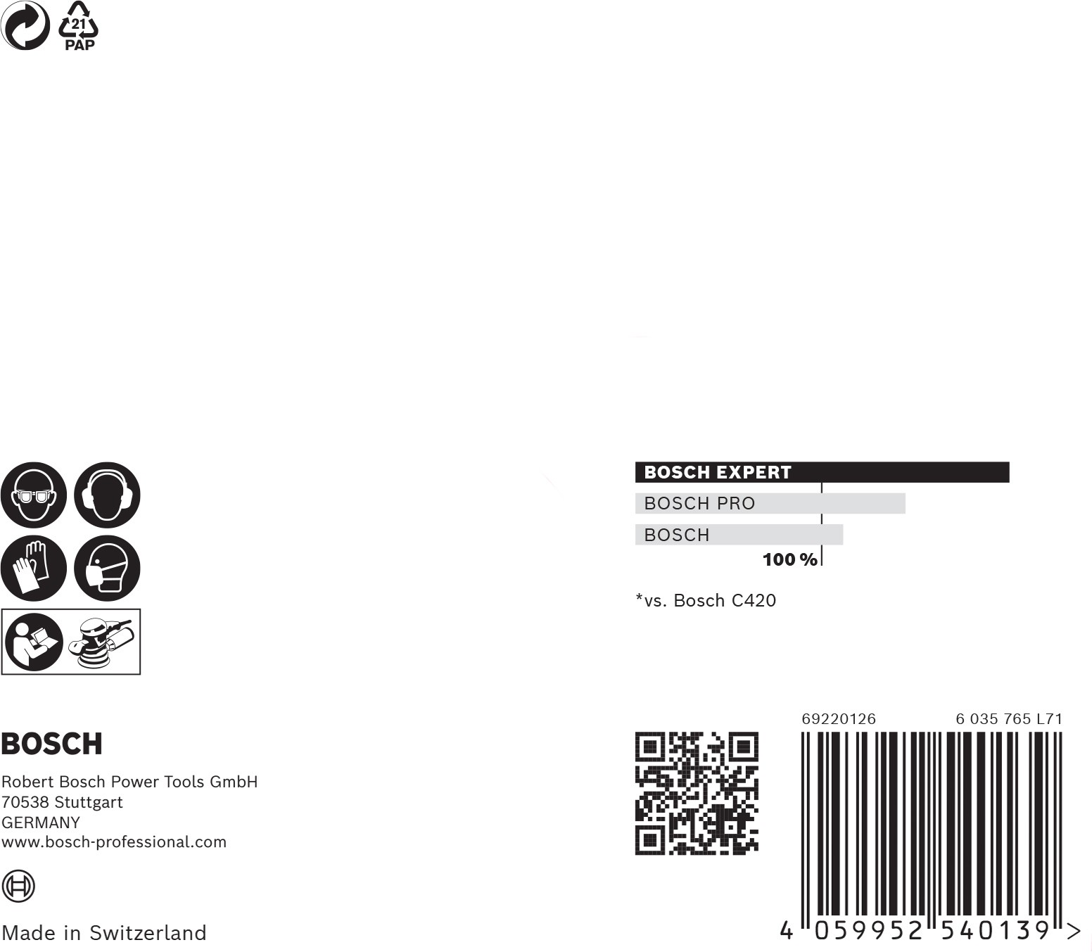 Malla de lija EXPERT M480 para lijadoras excéntricas de 125 mm, G 180, 5 unidades