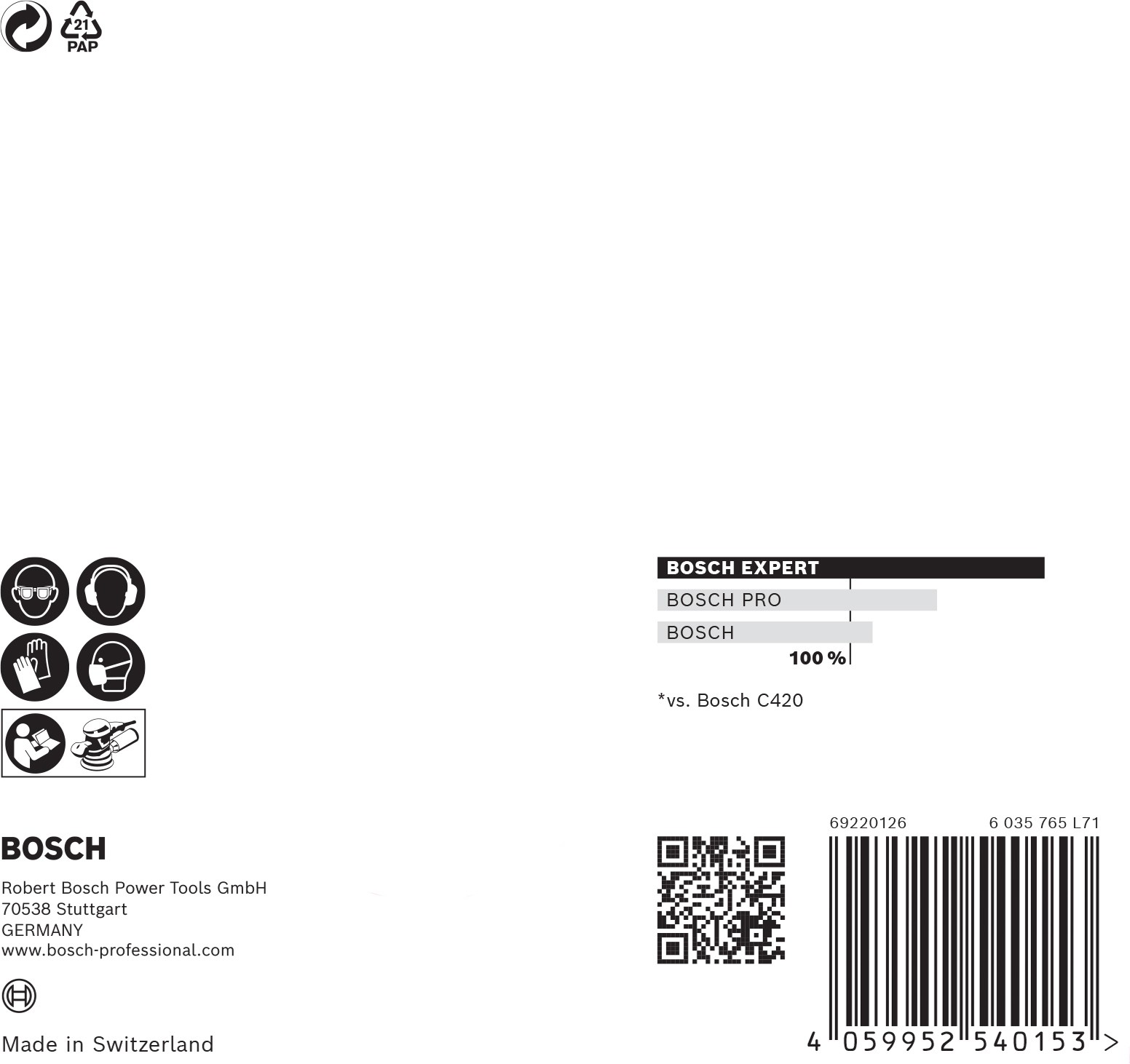 Malla de lija EXPERT M480 para lijadoras excéntricas de 125 mm, G 240, 5 unidades