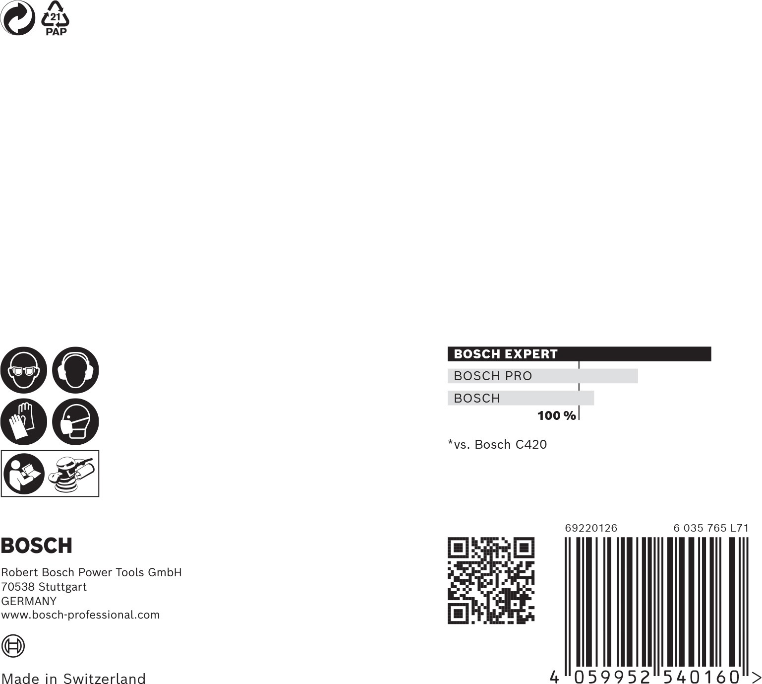 Malla de lija EXPERT M480 para lijadoras excéntricas de 125 mm, G 320, 5 unidades