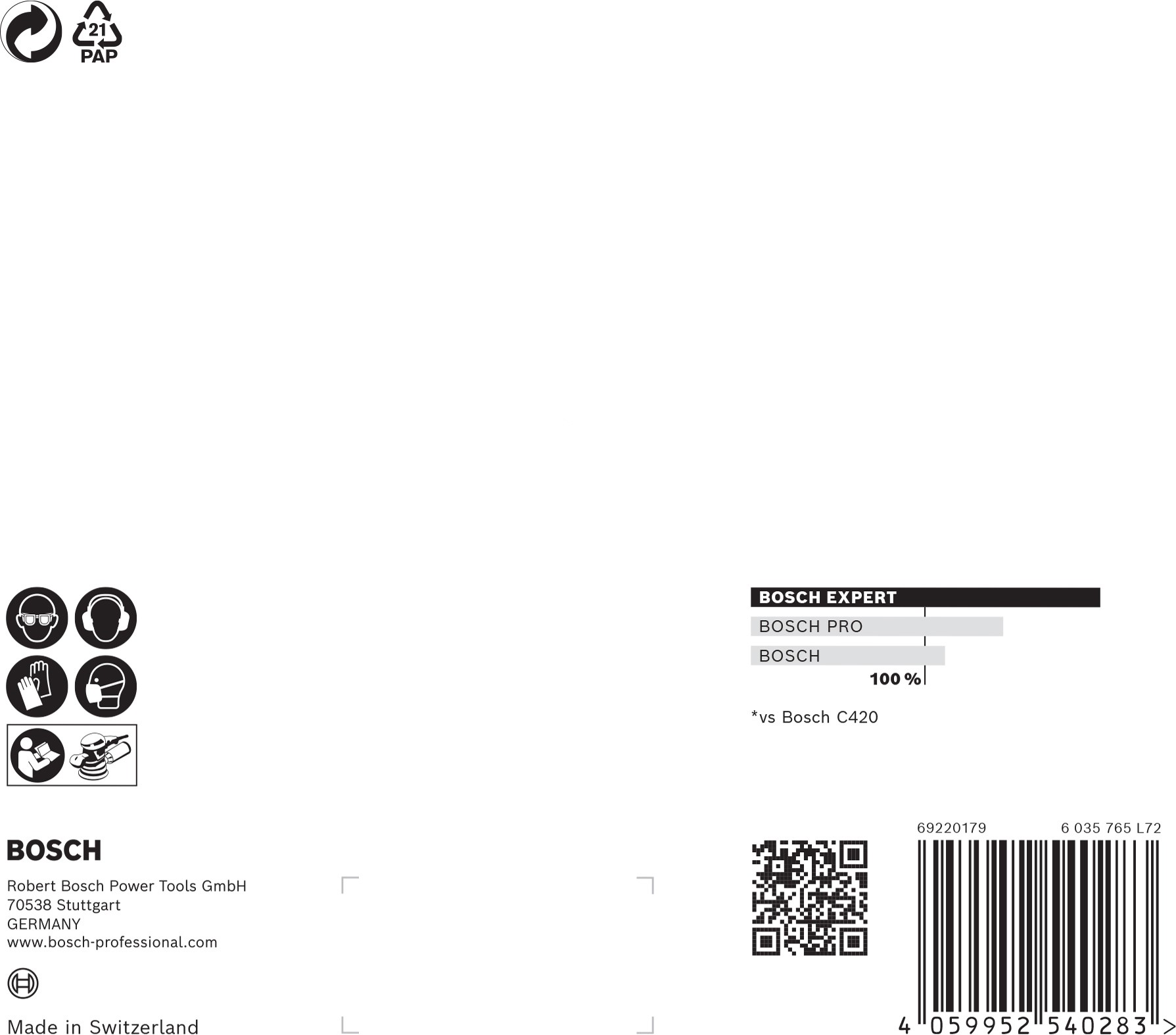 Malla de lija EXPERT M480 para lijadoras excéntricas de 150 mm, G 100, 5 unidades