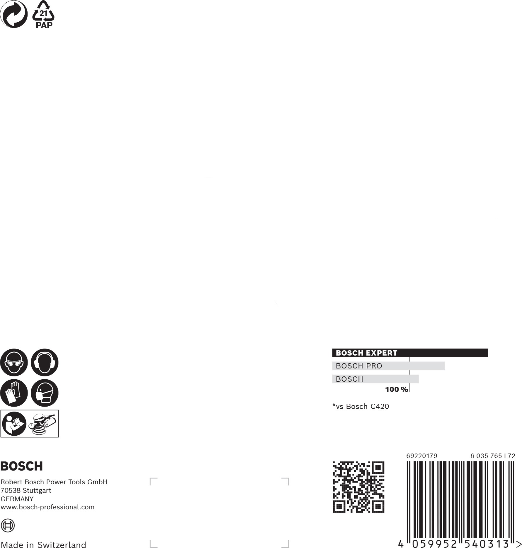 Malla de lija EXPERT M480 para lijadoras excéntricas de 150 mm, G 180, 5 unidades