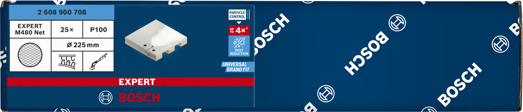 Malla de lija EXPERT M480 para lijadoras de cartón-yeso de 225 mm, G 100, 25 unidades