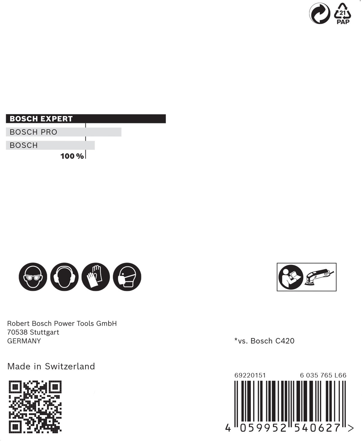 Malla de lija EXPERT M480 para lijadoras delta de 93 mm, G 400, 5 unidades