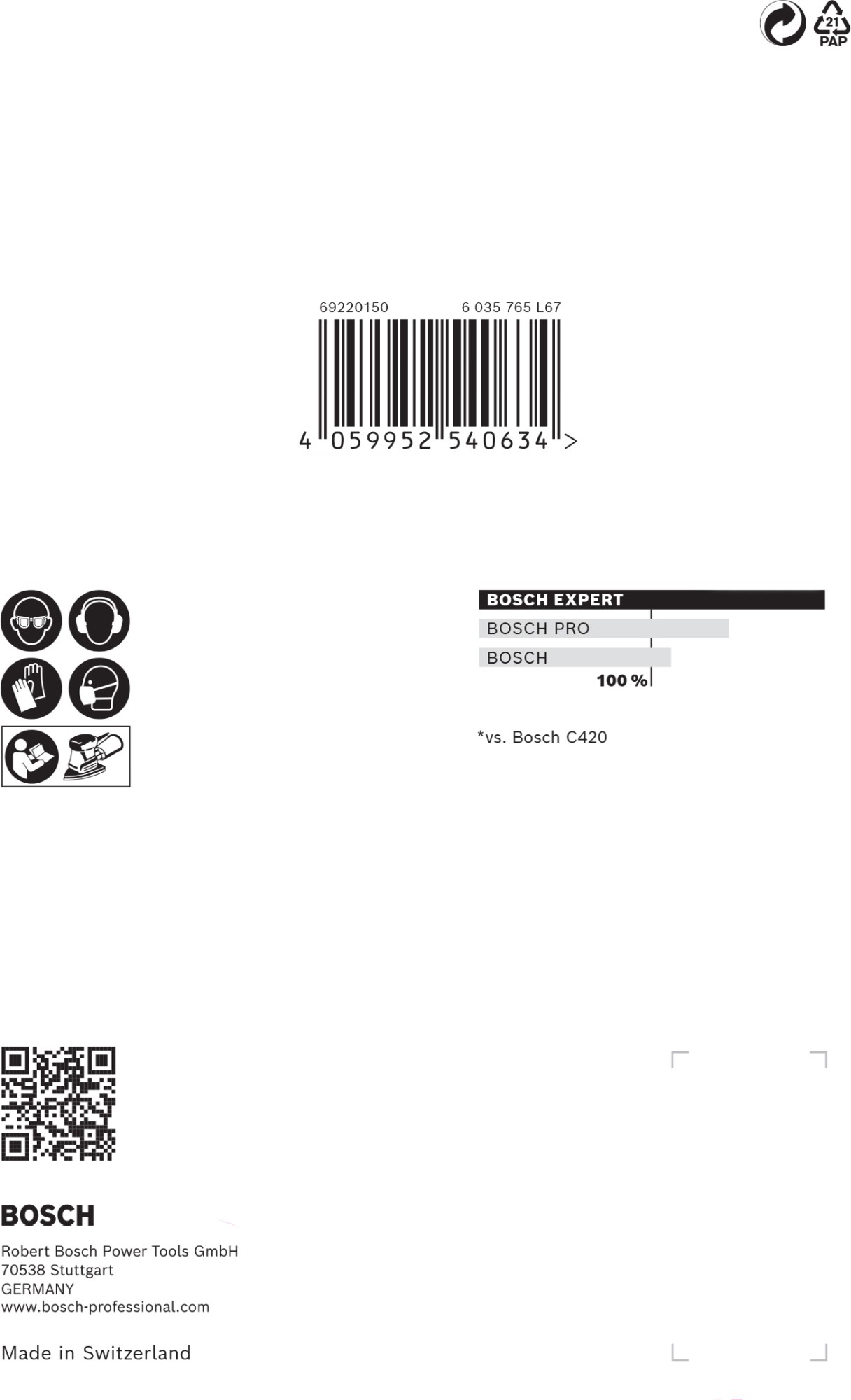 Malla de lija EXPERT M480 para multilijadoras de 100 x 150 mm, G 80, 10 unidades