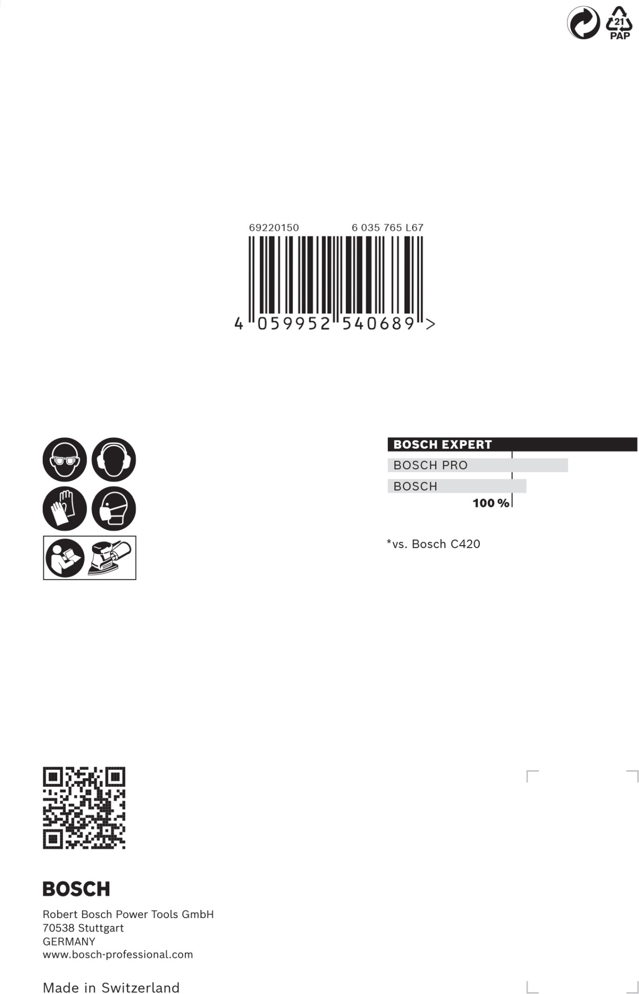 Malla de lija EXPERT M480 para multilijadoras de 100 x 150 mm, G 220, 10 unidades