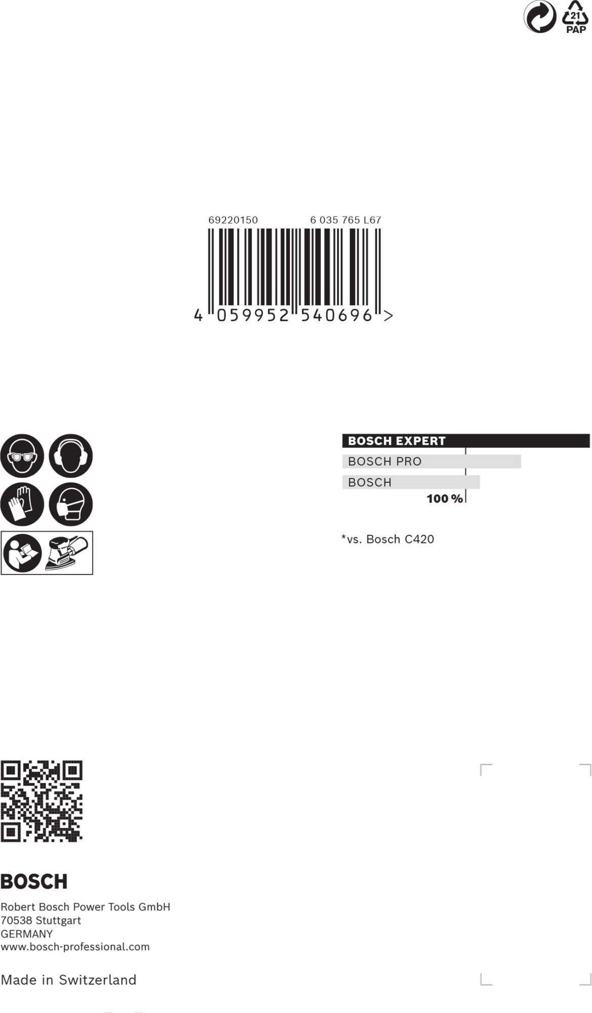 Malla de lija EXPERT M480 para multilijadoras de 100 x 150 mm, G 240, 10 unidades