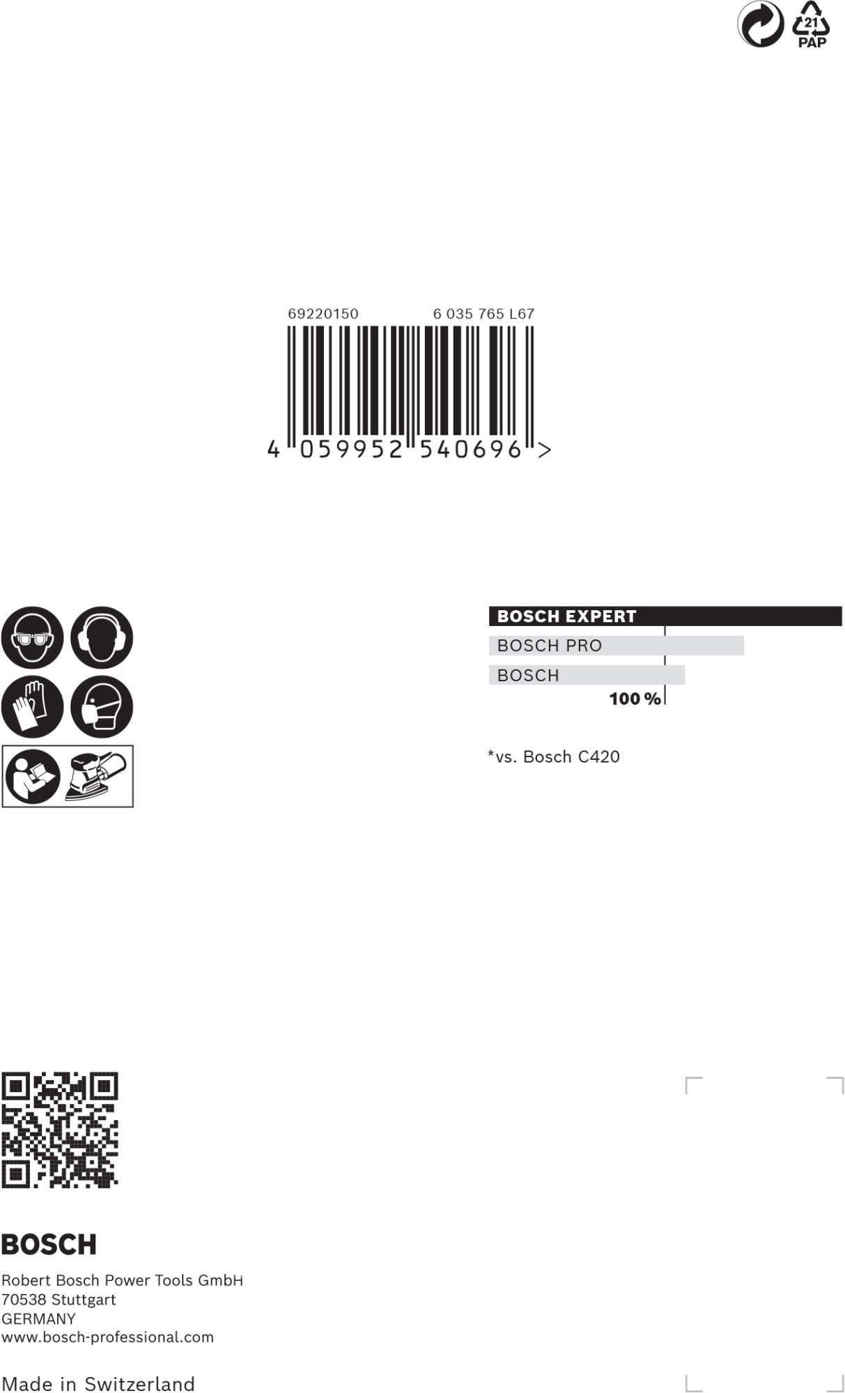 Malla de lija EXPERT M480 para multilijadoras de 100 x 150 mm, G 320, 10 unidades