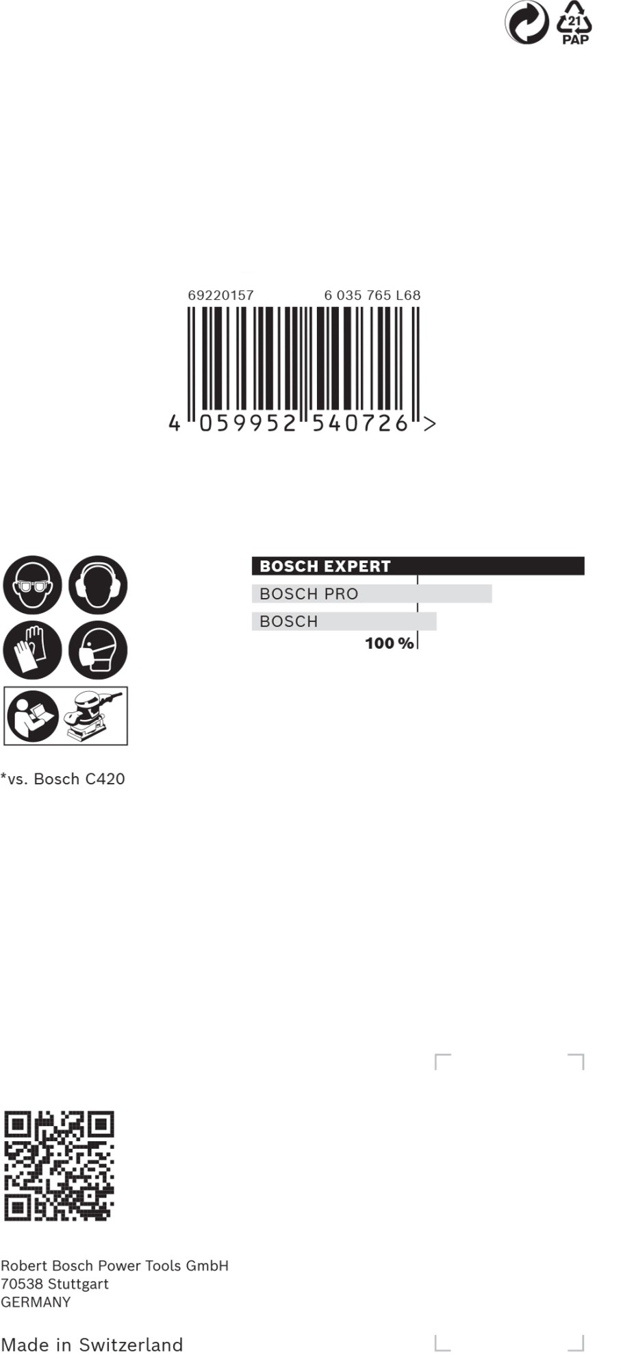 Malla de lija EXPERT M480 para lijadoras orbitales de 80 x 133 mm, G 80, 10 unidades